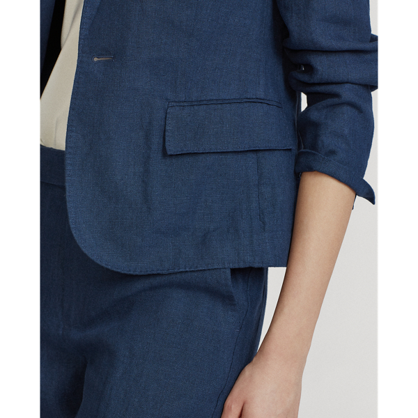 Linen Single-Button Blazer Polo Ralph Lauren in Newport Navy 7