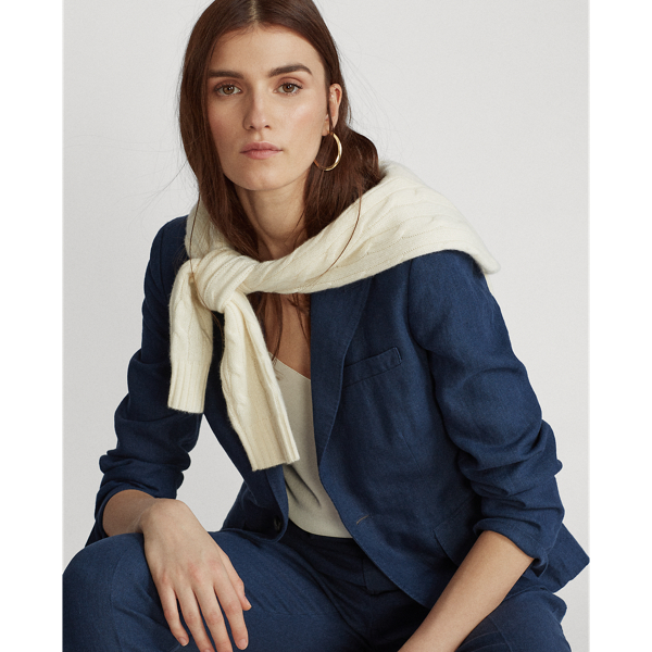 Linen Single-Button Blazer Polo Ralph Lauren in Newport Navy 8