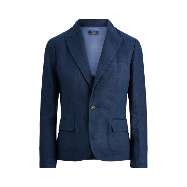 Linen Single-Button Blazer Polo Ralph Lauren in Newport Navy 2