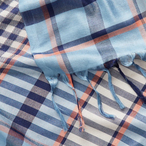Harbour Island Blue Silk Madras Scarf Polo Ralph Lauren 4