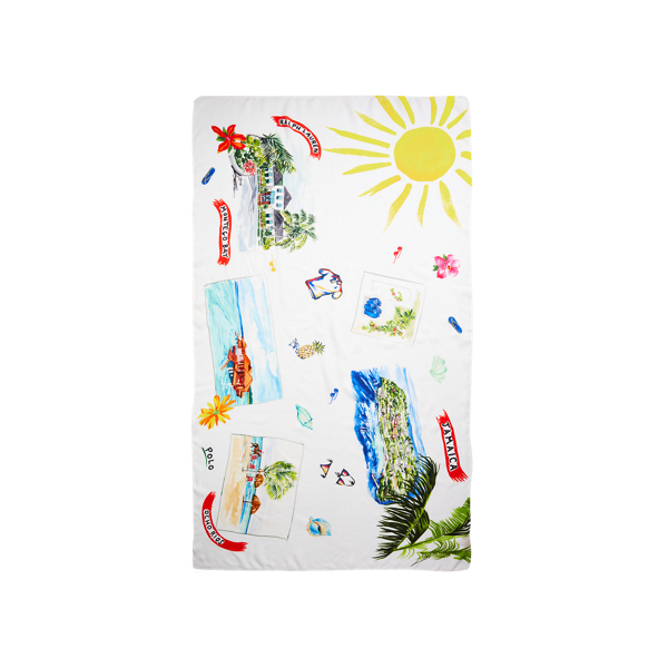 White Multi Jamaica-Print Wrap Scarf Polo Ralph Lauren 2