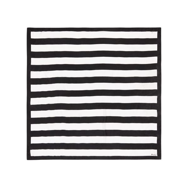 Black/Cream Striped Square Scarf Polo Ralph Lauren 2