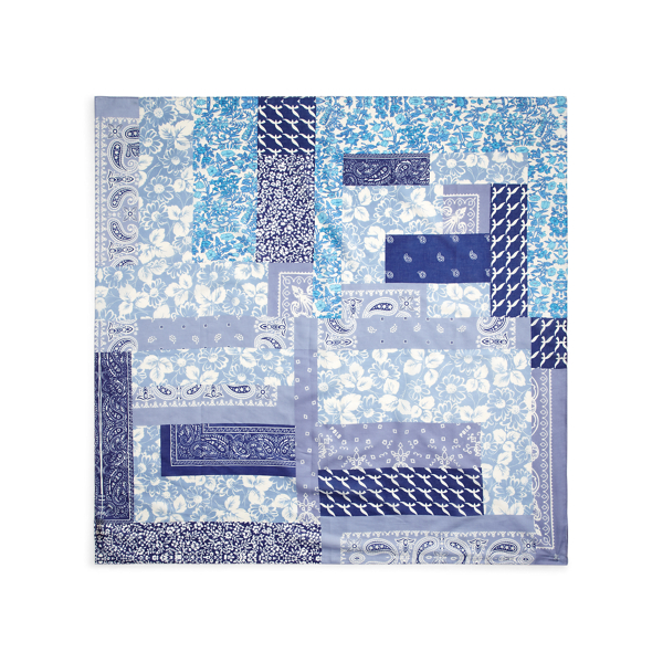 Indigo Patchwork Cotton Scarf Polo Ralph Lauren 2