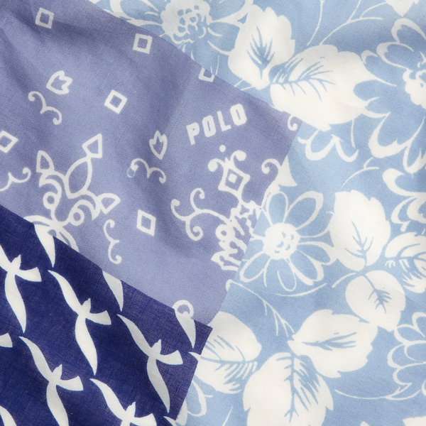 Indigo Patchwork Cotton Scarf Polo Ralph Lauren 3
