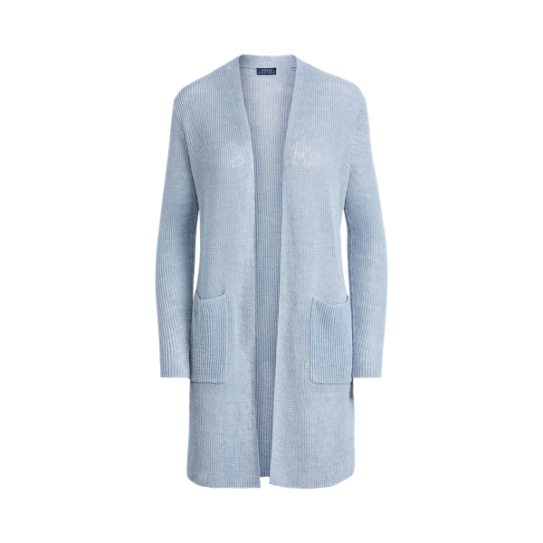 Ribbed Linen Cardigan Polo Ralph Lauren em Chambray 2