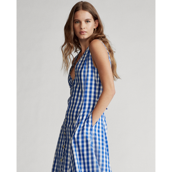 Royal/White Gingham Cotton Dress Polo Ralph Lauren 3