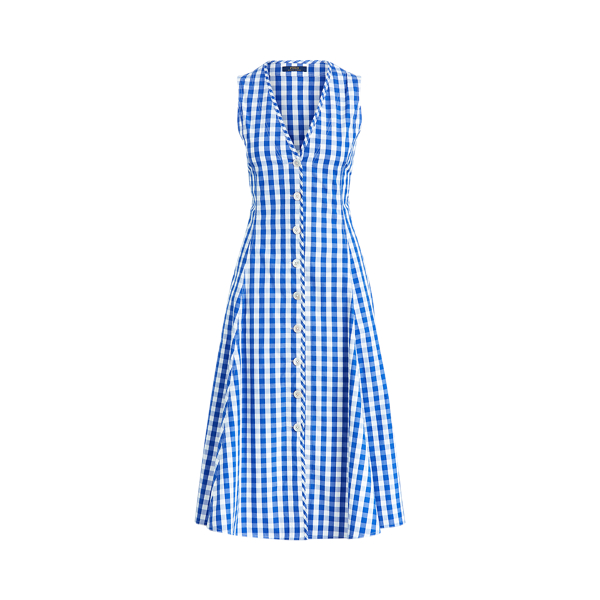 Royal/White Gingham Cotton Dress Polo Ralph Lauren 2