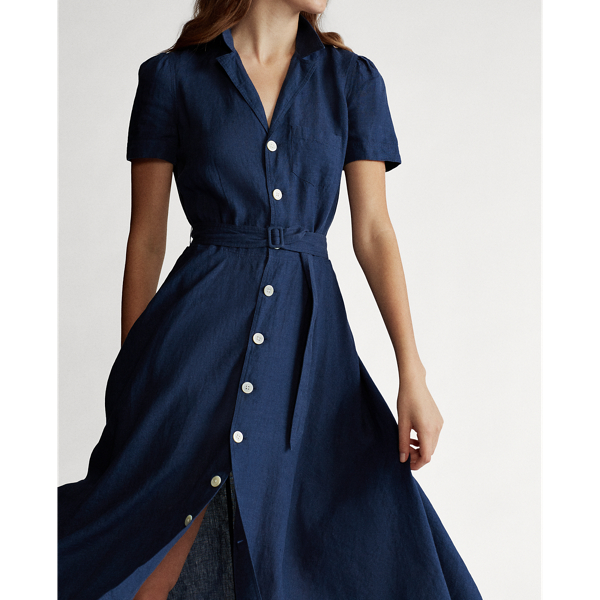 Newport Navy Belted Linen Dress Polo Ralph Lauren 7