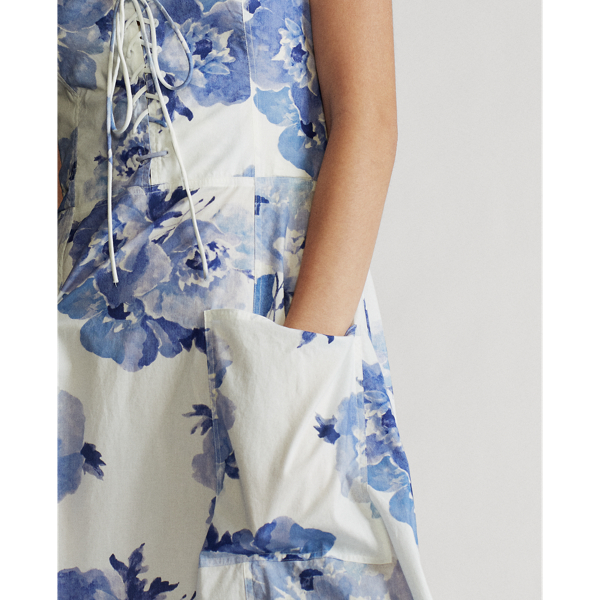 Painted Blossom Lace-Up Cotton Dress Polo Ralph Lauren 5