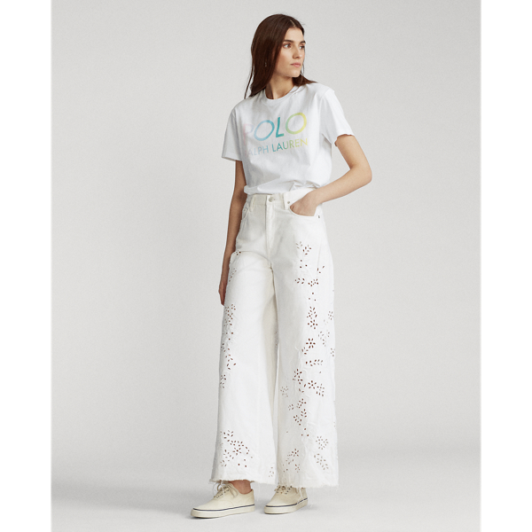 White Big Fit Ombre Logo Tee Polo Ralph Lauren 3