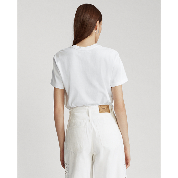 White Big Fit Ombre Logo Tee Polo Ralph Lauren 4