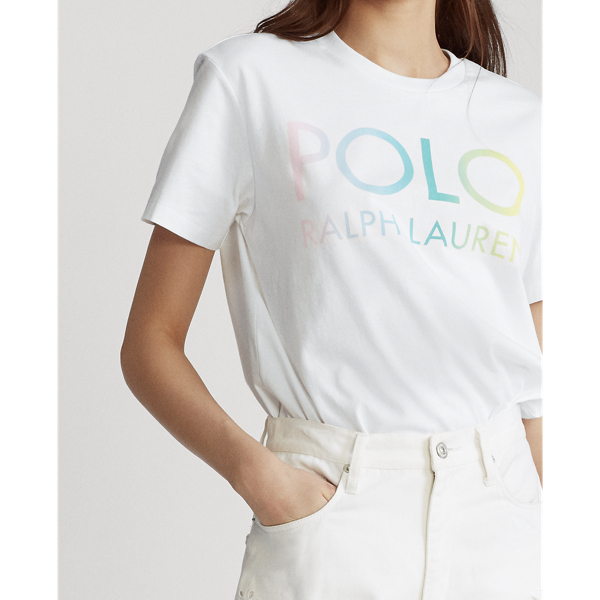 White Big Fit Ombre Logo Tee Polo Ralph Lauren 5