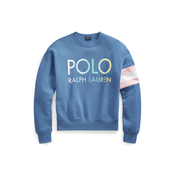 New Polo Ralph Lauren Wmn's Ombre Logo Fleece 1/4 Zip outlets Pullover Sweatshirt Size M