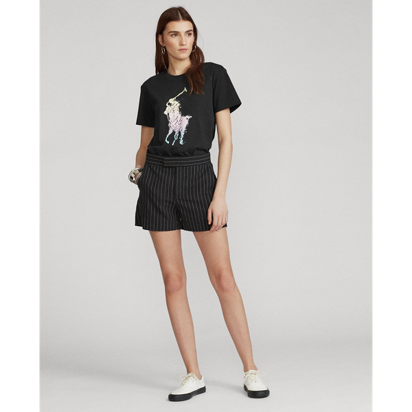 Black Big Fit Ombre Pony Tee Polo Ralph Lauren 3
