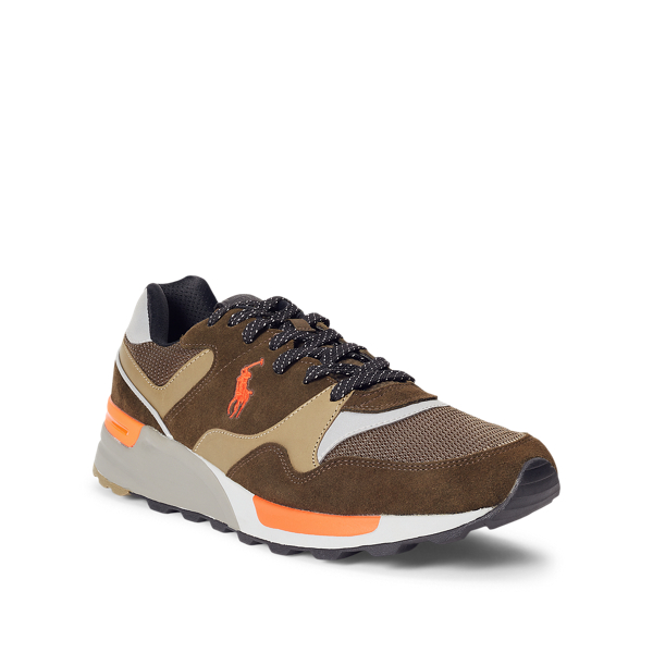 Deep Olive/Orange Trackster 100 Suede Trainer Polo Sport 1