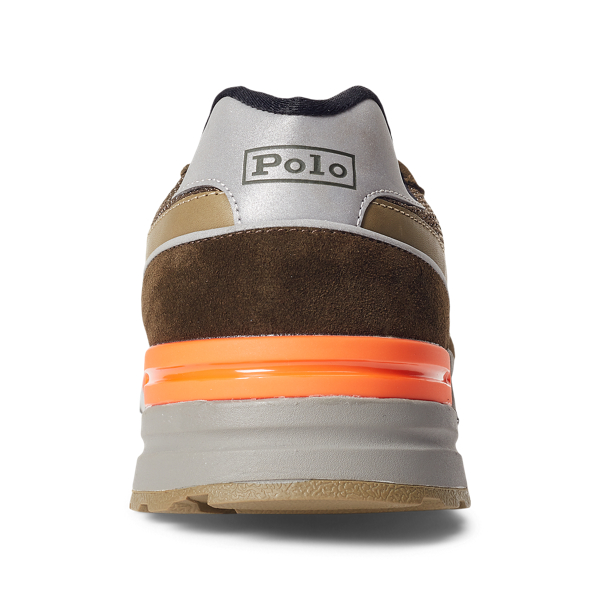 Deep Olive/Orange Trackster 100 Suede Trainer Polo Sport 2