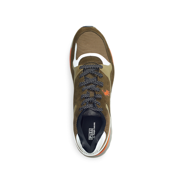 Deep Olive/Orange Trackster 100 Suede Trainer Polo Sport 3