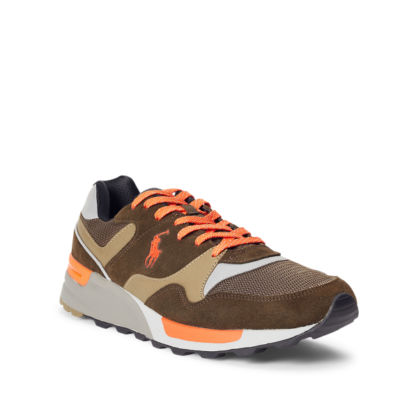 Deep Olive/Orange Trackster 100 Suede Trainer Polo Sport 4