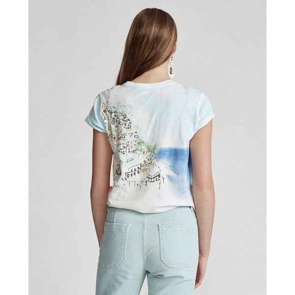 White Multi Jersey Graphic Tee Polo Ralph Lauren 4