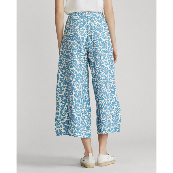 Weite Hose mit Blumenmuster Polo Ralph Lauren in Wei&szlig;/Blau gebl&uuml;mt 5