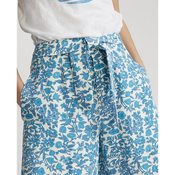 Weite Hose mit Blumenmuster Polo Ralph Lauren in Wei&szlig;/Blau gebl&uuml;mt 6