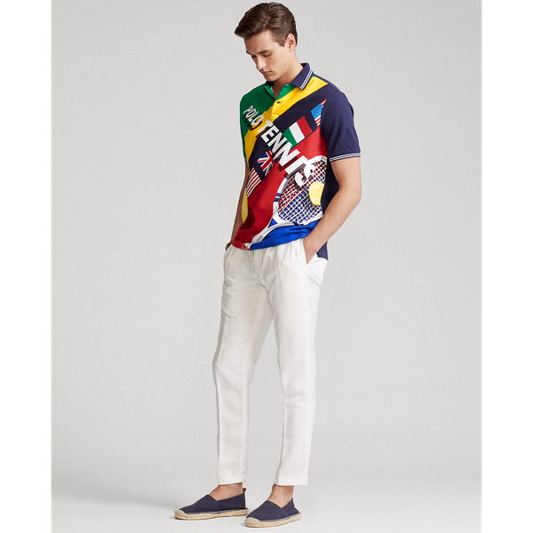 Leisure Tennis Print Classic Fit Tennis Mesh Polo Polo Ralph Lauren 7