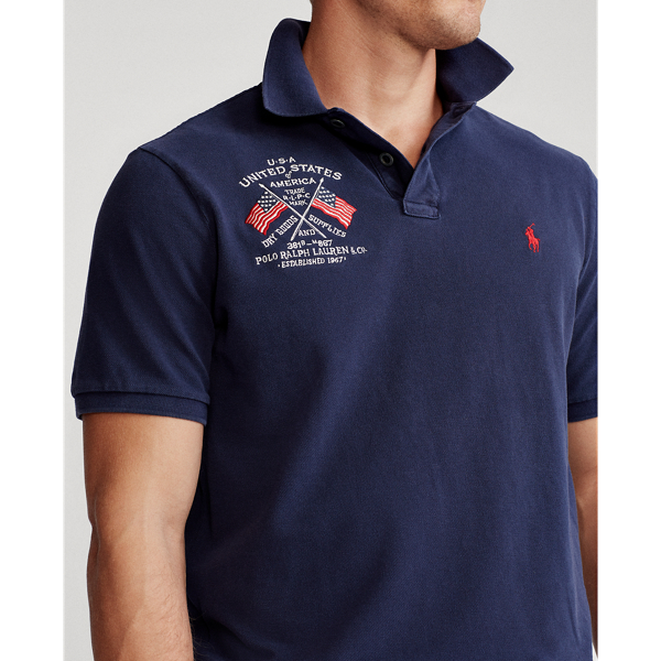 Classic Fit Americana Mesh Polo Shirt