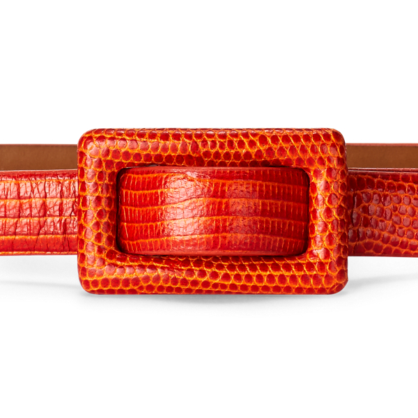 Ceinture fine en vachette Ralph Lauren Collection en Cl&eacute;mentine 2