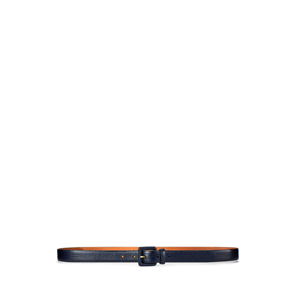 Stamped-Calfskin Buckled Belt