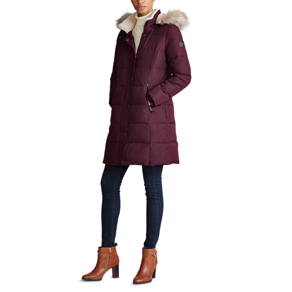Cranberry Faux-Fur-Trim Down Coat Lauren 2