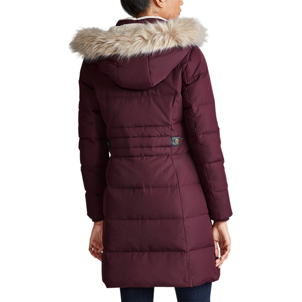 Cranberry Faux-Fur-Trim Down Coat Lauren 3