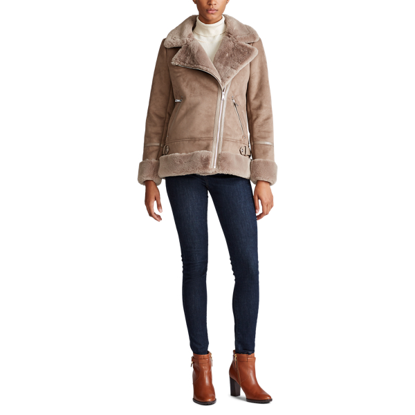 Mink Faux-Fur Moto Jacket Lauren 3