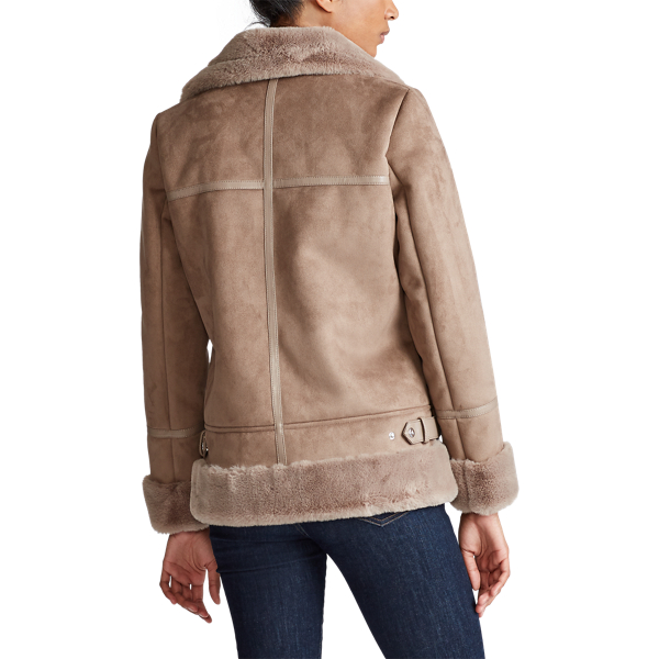 Mink Faux-Fur Moto Jacket Lauren 4