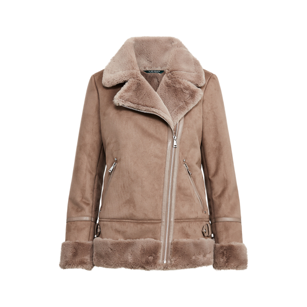 Faux-Fur Moto Jacket Lauren in 1
