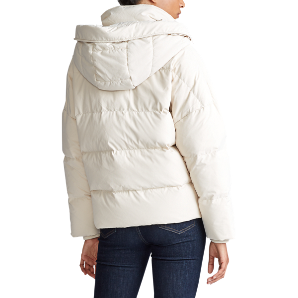Cream Hooded Down Coat Lauren 4