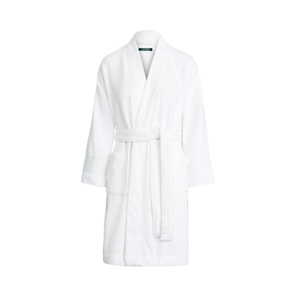 White Cotton Terry Cloth Robe Lauren 1