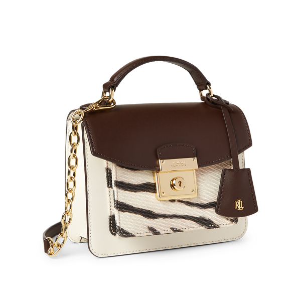 Chestnut/Natural/Zebra Canvas Mini Beckett Satchel Lauren 2
