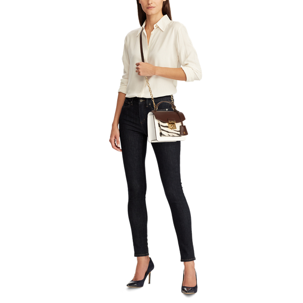 Chestnut/Natural/Zebra Canvas Mini Beckett Satchel Lauren 5