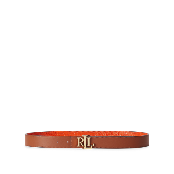 Sailing Orange/Lauren Tan Reversible Leather Belt Lauren 2