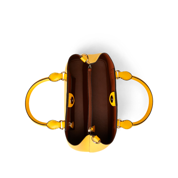 Yellow/Tan Mini Leather Marcy Satchel Lauren 4