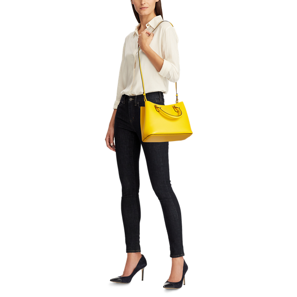 Yellow/Tan Mini Leather Marcy Satchel Lauren 6