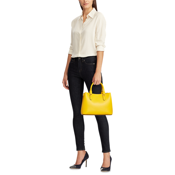 Yellow/Tan Mini Leather Marcy Satchel Lauren 7