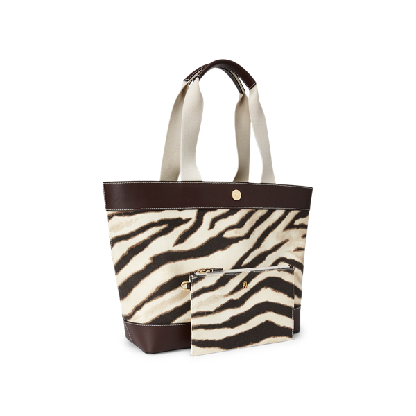 Zebra Print Canvas Medium Tote Lauren 2