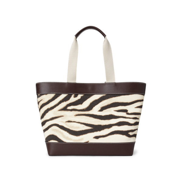 Zebra Print Canvas Medium Tote Lauren 3