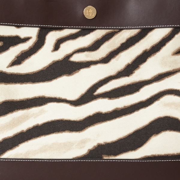 Zebra Print Canvas Medium Tote Lauren 5