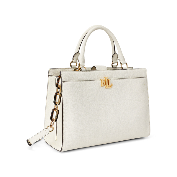Vanilla Pebbled Leather Laine Satchel Lauren 2