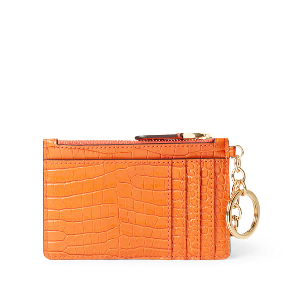 Sailing Orange Leather Medium Zip Wallet Lauren 2