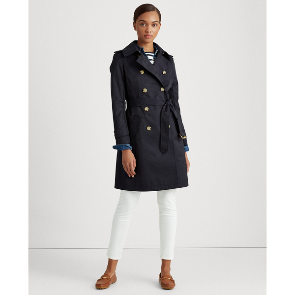 Dark Navy Trench Coat Lauren Petite 4
