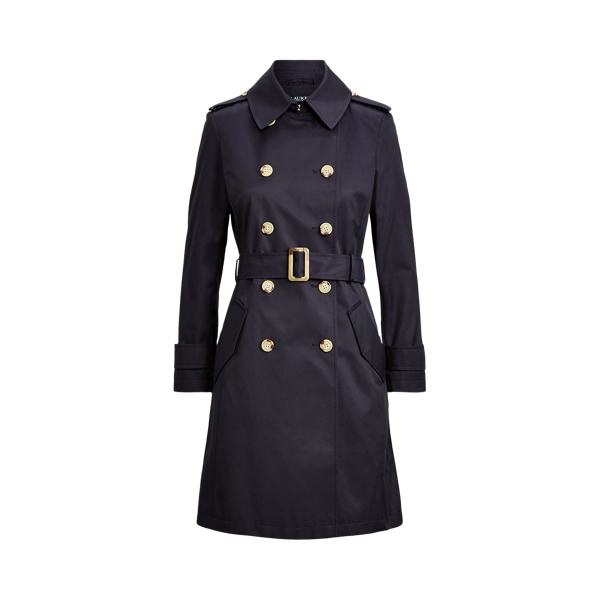 Dark Navy Trench Coat Lauren Petite 2