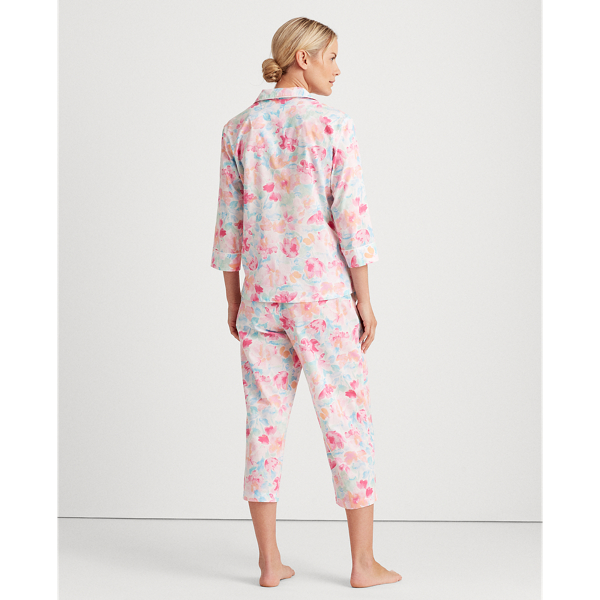 Multi Floral Pink Print Capri Sleep Set Lauren 4